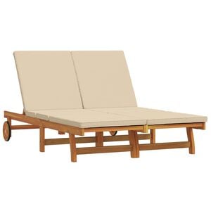 vidaXL Sonnenliege Braun 125 x 200 x 84 cm Massivholz Akazie