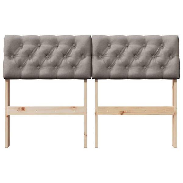 vidaXL Gepolstertes Kopfteil Taupe 120 cm Massives Kiefernholz