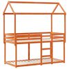 vidaXL Etagenbett mit Dach Wachsbraun 80x200 cm Massivholz Kiefer
