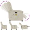vidaXL Massagesessel mit Relaxfunktion, Kunstleder, Creme