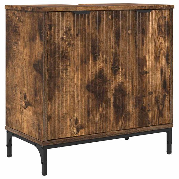 vidaXL Waschbeckenschrank Ger&auml;ucherte Eiche 60,5 x 33,5 x 61 cm