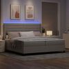 vidaXL LED Boxspringbett mit Matratze Taupe 200 x 200 cm Stoff