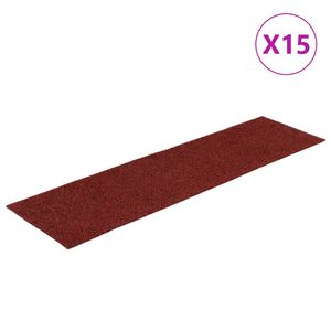 vidaXL Stufenmatten Selbstklebend 15 Stk. 76x20 cm Bordeauxrot Rechteckig