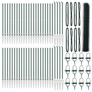 vidaXL Zaunpfosten Gr&uuml;n 100 x 1,2 m (50 mm Maschenweite) Stahl und PVC