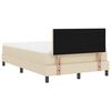 vidaXL Boxspringbett mit Matratze mit LED Creme 120 x 190 cm Stoff