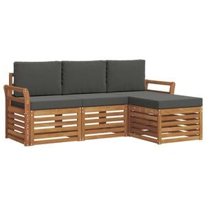 vidaXL Outdoor-Sofagarnitur 4 Stk. Natur und Anthrazit