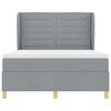 vidaXL Boxspringbett mit Matratze Hellgrau 190 x 140 cm Stoff