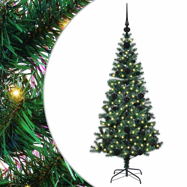 vidaXL K&uuml;nstlicher vorbeleuchteter Weihnachtsbaum Gr&uuml;n 120 cm