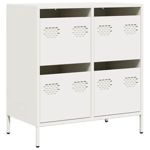 vidaXL Sideboard Wei&szlig; 68x39x73,5 cm Kaltgewalzter Stahl