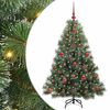 vidaXL K&uuml;nstlicher Weihnachtsbaum mit 150 LEDs Gr&uuml;n 120 cm PE und PVC