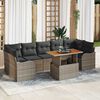 vidaXL Garten-Sofa-Set mit Speicher 8 pcs Grau Poly Rattan