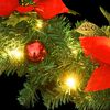 vidaXL Weihnachtskranz mit LED-Leuchten Grün 60 cm PVC