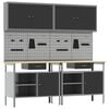vidaXL Werkbank-Set 8 stk. Schwarz und Grau 200 x 55 x 200 cm