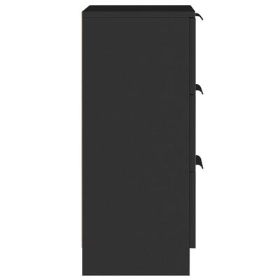 vidaXL Sideboards 2 Stk. Schwarz 30x30x70 cm Holzwerkstoff