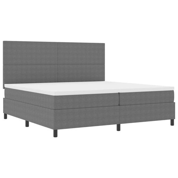 vidaXL Boxspringbett Hellgrau und Wei&szlig; 200 x 200 cm Cordstoff