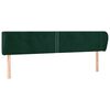 vidaXL Kopfteil mit Ohren Dunkelgr&uuml;n 203x23x78/88 cm Samt