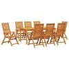 vidaXL Garten Essgruppe 9 pcs Braun Massivholz Akazie