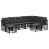 vidaXL Outdoor-Sofagarnitur Schwarz und Dunkelgrau Polyester