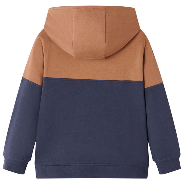 Kinder-Kapuzenpullover mit Halbem Rei&szlig;verschluss Anthrazit Cognac 104