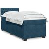 vidaXL Boxspringbett mit Matratze Dunkelblau 100x200 cm Samt