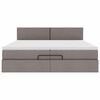 vidaXL Ottoman-Bett mit Matratze Taupe 200x200 cm Stoff
