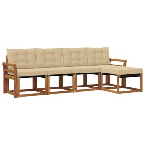 vidaXL Outdoor-Sofagarnitur mit Kissen 5 pcs Natur und Beige
