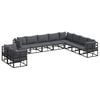 vidaXL Gartensofa-set mit Kissen 10 pcs Schwarz Aluminium