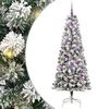 vidaXL K&uuml;nstlicher klappbarer Weihnachtsbaum Gr&uuml;n und Wei&szlig; 180 cm