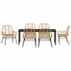 vidaXL Garten Essgruppe 7 pcs Braun Poly-Rattan