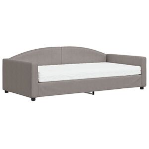 vidaXL Tagesbett mit Matratze Taupe 100x200 cm Stoff