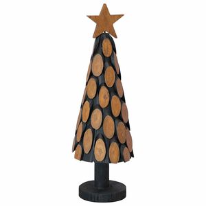 vidaXL Weihnachtsbaum mit St&auml;nder Braun 61 cm Massivholz Teak