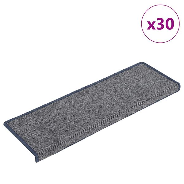 vidaXL Stufenmatten 30 Stk. 65 x 21 x 4 cm Hellgrau und Blau Rechteckiger Rand
