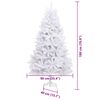 vidaXL K&uuml;nstlicher klappbarer Weihnachtsbaum Wei&szlig; 180 cm PVC und Stahl