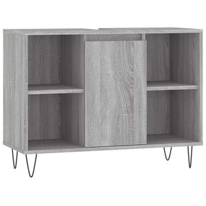vidaXL Badschrank Grau Sonoma 80x33x60 cm Holzwerkstoff