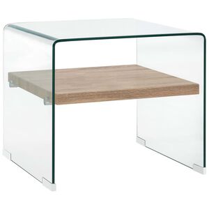 vidaXL Couchtisch Transparent 50&times;50&times;45 cm Hartglas