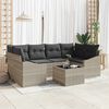 vidaXL Sofa Set mit Kissen mit Kissen 7 pcs Hellgrau Poly-Rattan