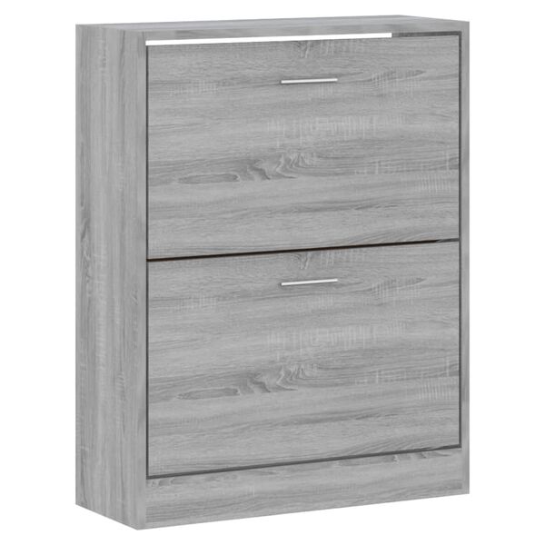 vidaXL Schuhschrank Grau Sonoma 63x24x81 cm Holzwerkstoff