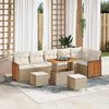 vidaXL Gartensofa-set mit Kissen 11 pcs Beige und Creme Poly-Rattan