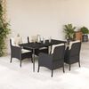 vidaXL 5-tlg. Garten-Essgruppe mit Kissen Schwarz Poly Rattan