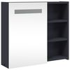 vidaXL Spiegelschrank mit LED-Beleuchtung Grau 60x13x52 cm