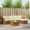 vidaXL Sofagarnituren 6 pcs Natur und Creme Massivholz Akazie