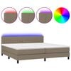 vidaXL Boxspringbett mit Matratze & LED Taupe 200x200 cm Stoff