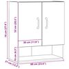 vidaXL Wandschrank Artisan-Eiche 60x31x70 cm Holzwerkstoff