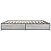 vidaXL Bettgestell Grau Sonoma 200x200 cm Holzwerkstoff und Metall