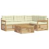 vidaXL Outdoor-Sofagarnitur 6 stk. Wei&szlig; und Creme Polyester
