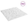 vidaXL Wandpaneele 12 pcs Wei&szlig; 50 x 50 cm XPS Schaum
