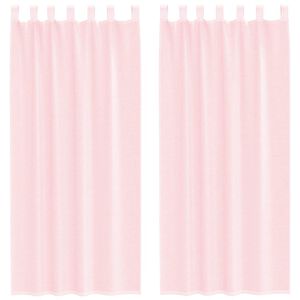 vidaXL Voile Vorh&auml;nge mit Stangentaschen 2 Stk. Hellrosa