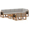 vidaXL Outdoor-Sofagarnitur 9 pcs Nat&uuml;rlich und Hellgrau Polyester