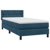 vidaXL Boxspringbett mit Matratze Dunkelblau 100x220 cm Samt