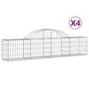 vidaXL Gabionen mit Hochbogen 4 Stk. 200x30x40/60 cm Verzinktes Eisen